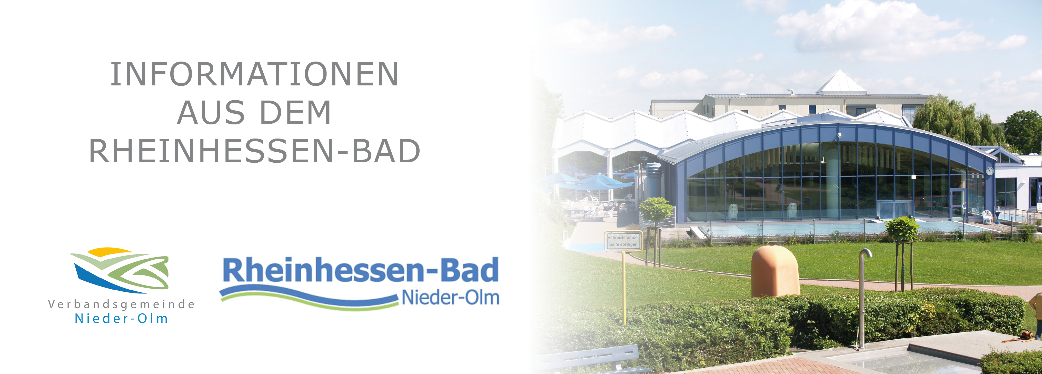 Ankündigung Rheinhessenbad Freibad Auf dem Bild erkennt man ein Becken des Rheinhessen-Bades in Nieder-Olm.