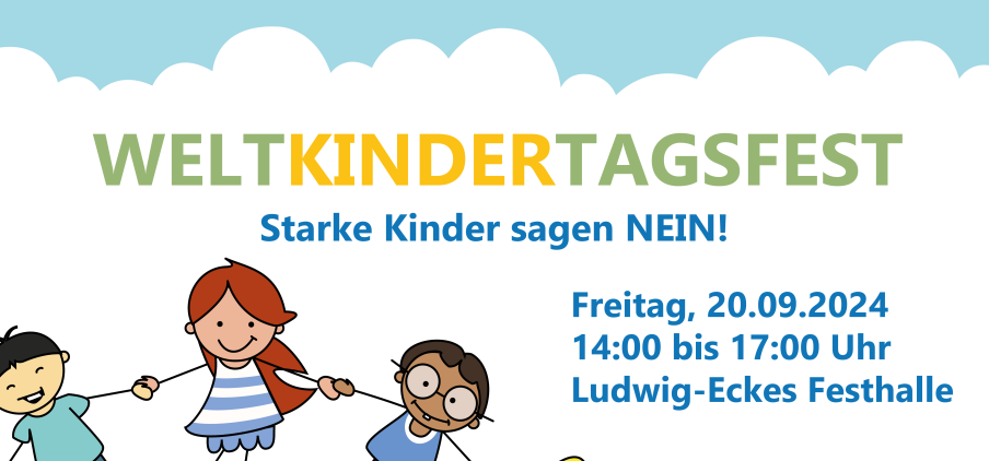 Auf dem Bild erkennt man gezeichnete Menschen. Oben auf dem Bild wird die Veranstaltung angekündigt.