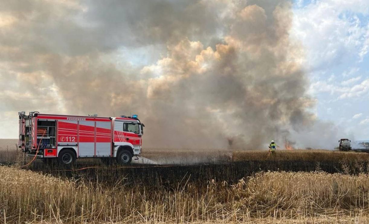 Brand auf Getreidefeld Brand auf Getreidefeld