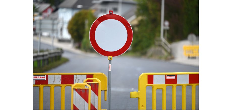 A roadblock at a construction site