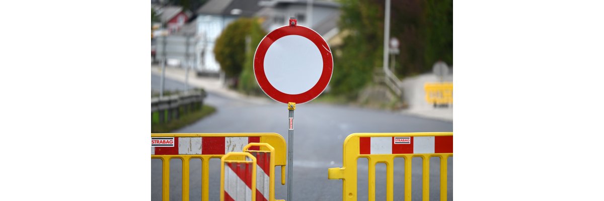 A roadblock at a construction site A roadblock at a construction site