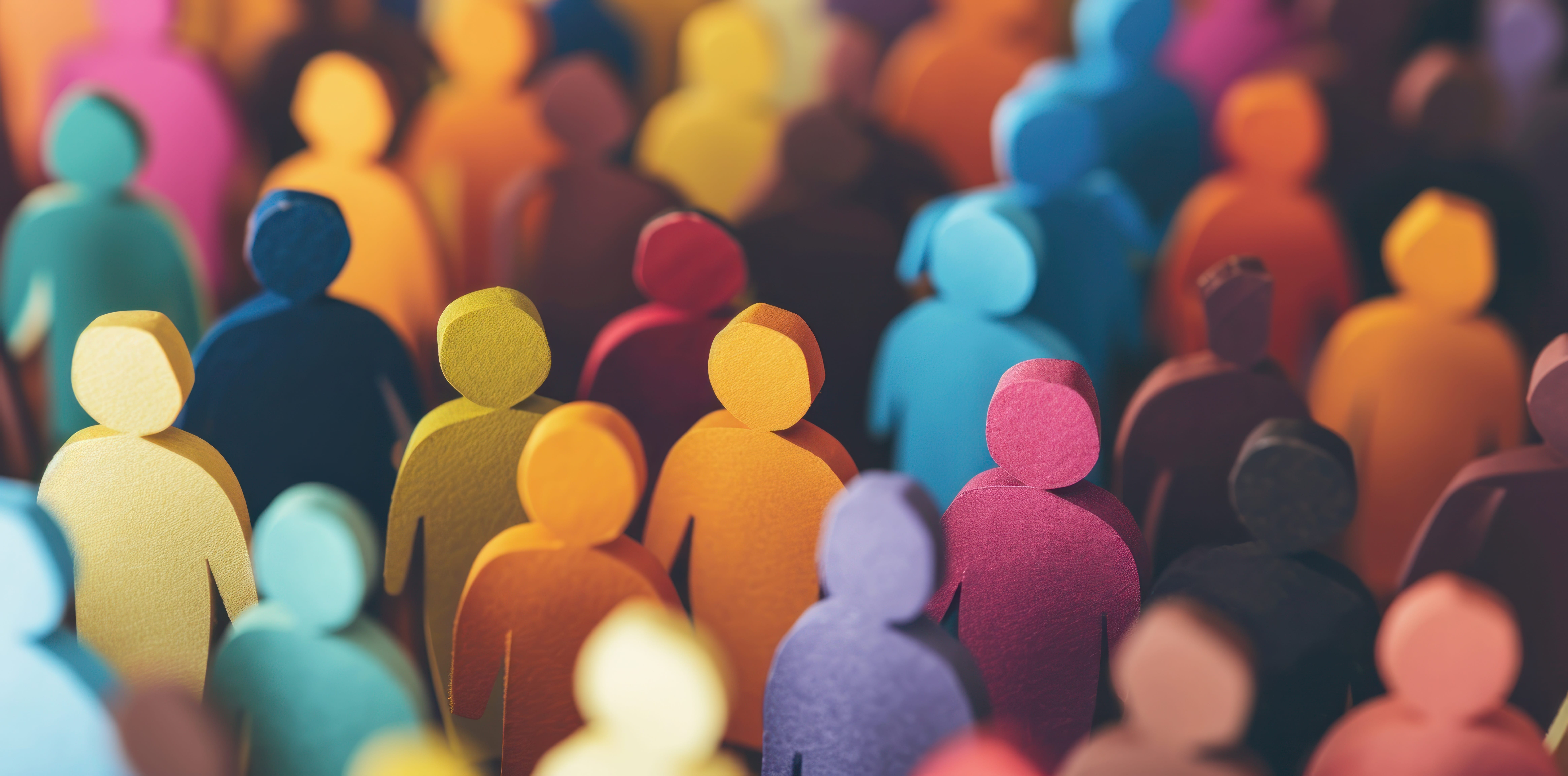 Vielfalt Auf dem Foto erkennt man ganz viele, bunte Holzmännchen