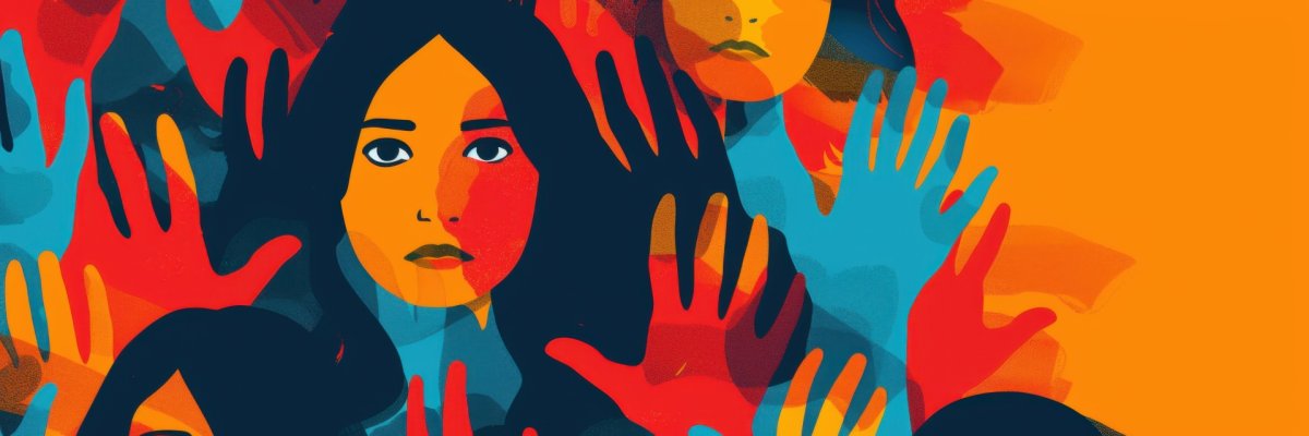 International Day for the Elimination of Violence Against Women. Problems of sexual abuse, harassment, human trafficking, domestic violence rape. International women's day Horizontal banner Copy space International Day for the Elimination of Violence Against Women. Problems of sexual abuse, harassment, human trafficking, domestic violence rape. International women's day Horizontal banner Copy space