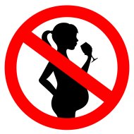 Verbotsschild schwangere Frau mit Alkohol