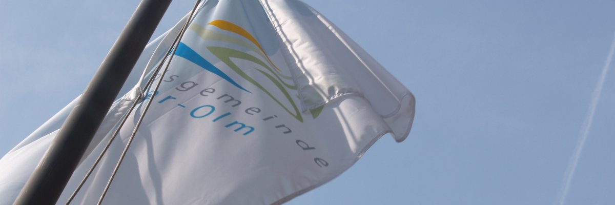 Flagge mit dem Logo der Verbandsgemeinde Nieder-Olm Flagge mit dem Logo der Verbandsgemeinde Nieder-Olm