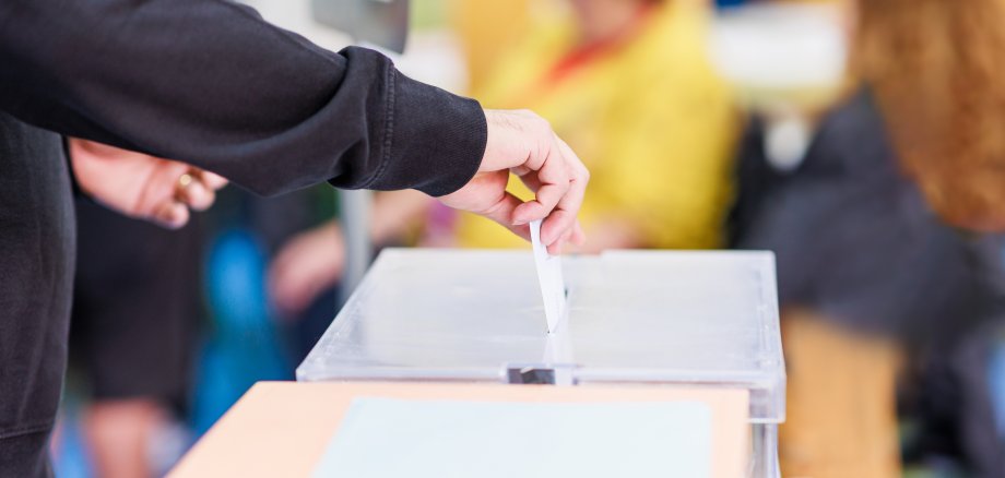 Wahlurne Stimmzettel Einwurf Wahlurne Stimmzettel Einwurf