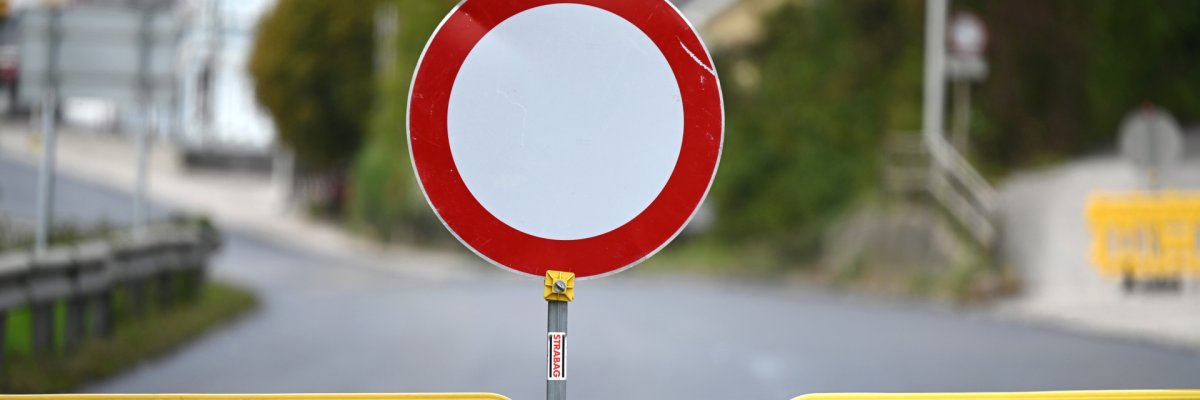 A roadblock at a construction site