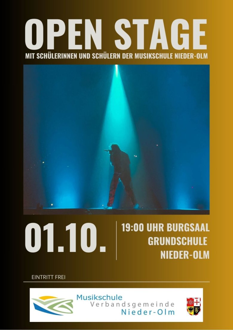 Open Stage Plakat - 1 Ein Veranstaltungsplakat mit einem Sänger